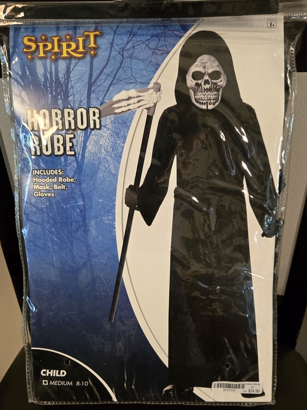 Spirit Halloween Kids' Black Horror Robe Costume
